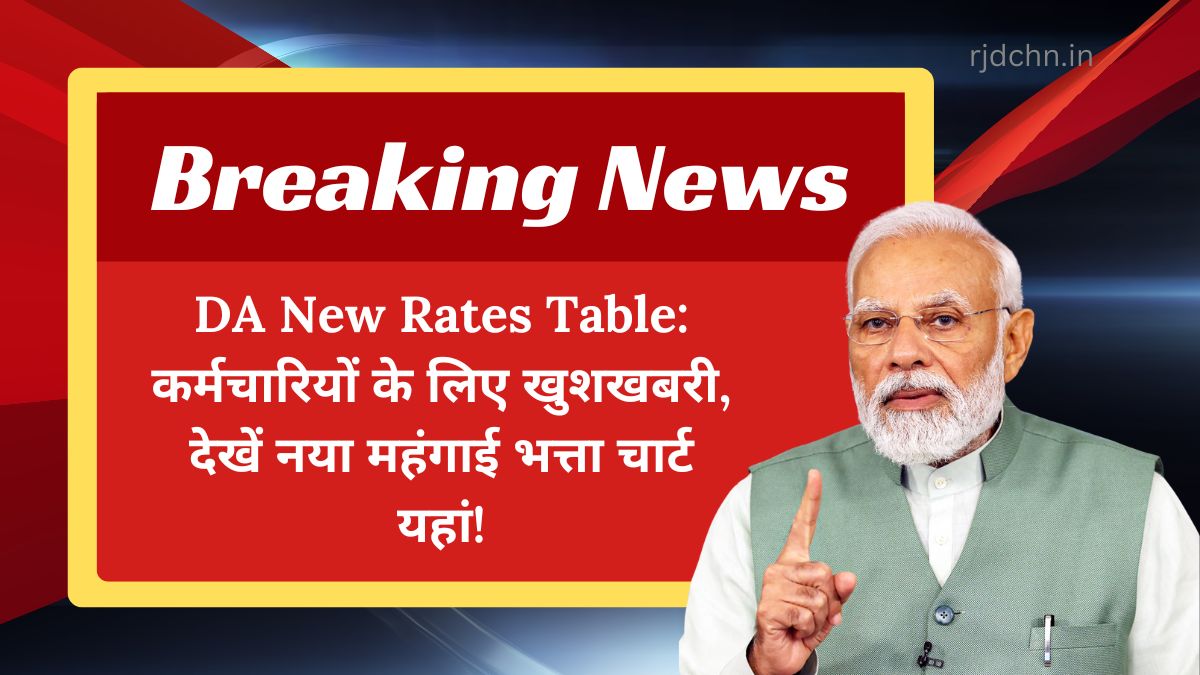 DA New Rates Table: कर्मचारियों के लिए खुशखबरी, देखें नया महंगाई भत्ता चार्ट यहां!