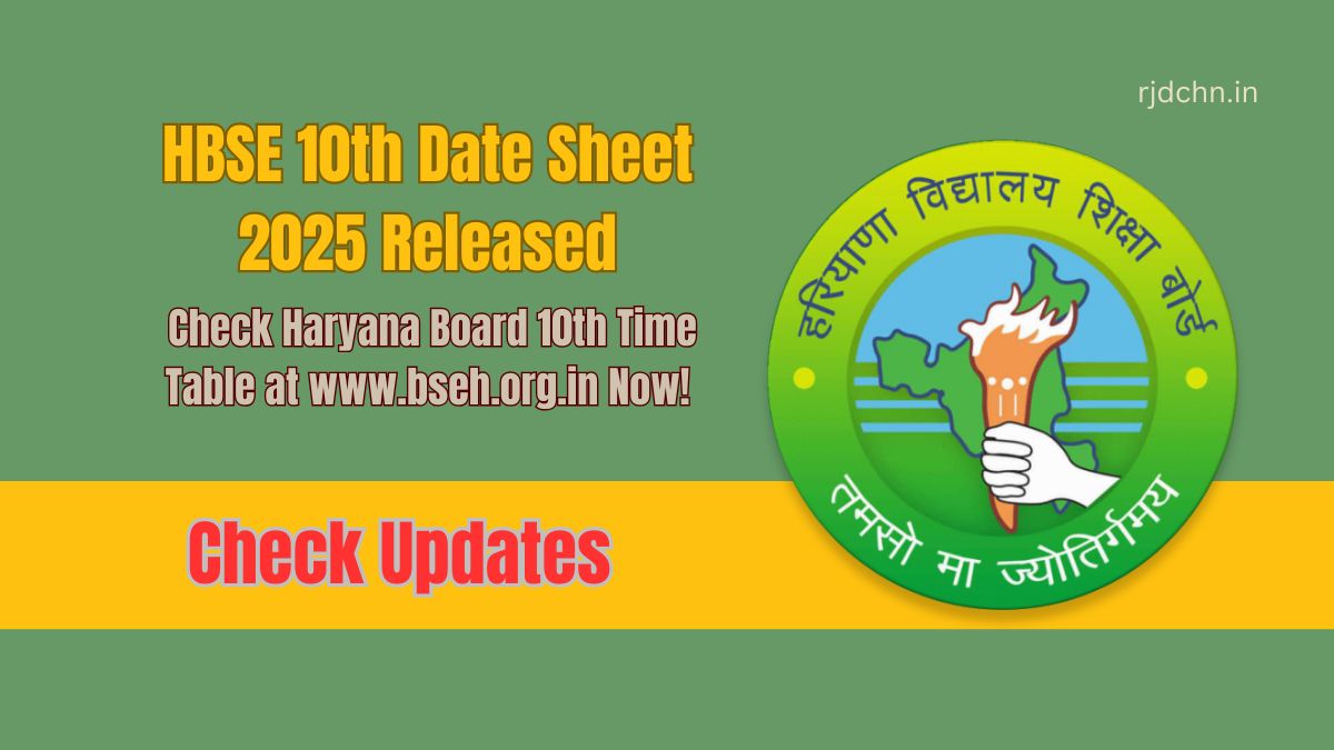 HBSE 10th Date Sheet 2025 Released: Check Haryana Board 10th Time Table at www.bseh.org.in Now!